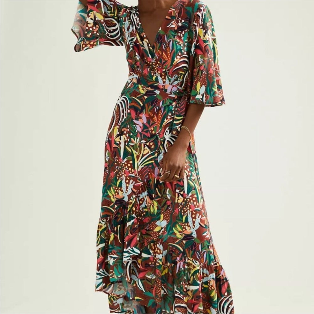 Farm Rio x Anthropologie Fiesta Wrap Maxi Dress Size Small